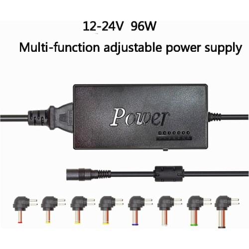 12V/15V/16V/18V/19V20V/24V 96W Adapter Adjustable Power Supply Universal Adaptor Charger for Switching Monitors Speaker Laptop