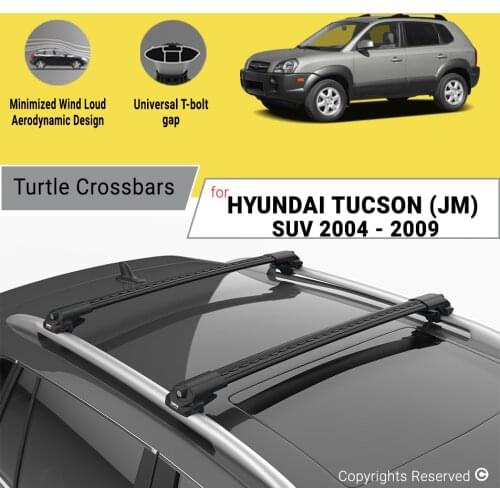 BARS FOR HYUNDAI TUCSON (JM) SUV 2004 - 2009 ALUMINUM ALLOY SIDEBARS CAR ROOF RACK LUGGAGE CARRIER CROSSBAR