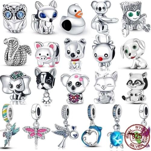 CODEDOG 925 Sterling Silver Animal Series Charm Fit Original 3mm Bracelet Bangle Making Fashion DIY Jewelry For Women