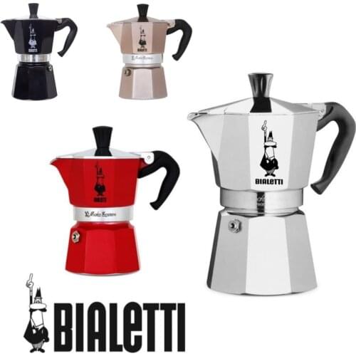 Express alüminyum Mocha Pot kahve makinesi dayanıklı Moka Cafeteira Espresso Moka cezvesi 1/2/3/4/6/18 bardak kırmızı gümüş siya