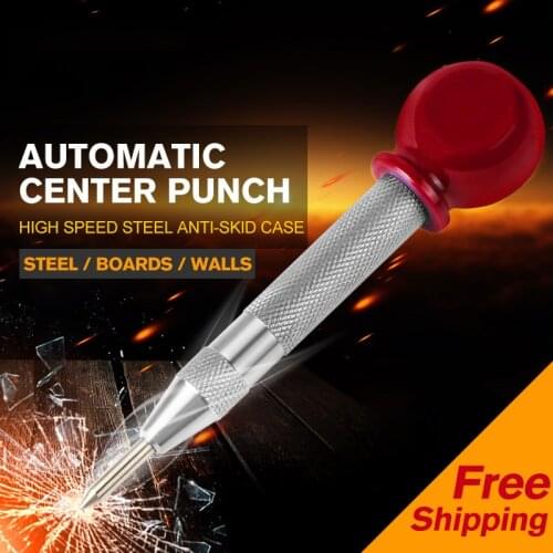 HOEM 1Pcs Automatic Center Punch Spring Loaded Center Punch Drill Bit Impact Center Punch High Speed Steel Marking Hole Tools