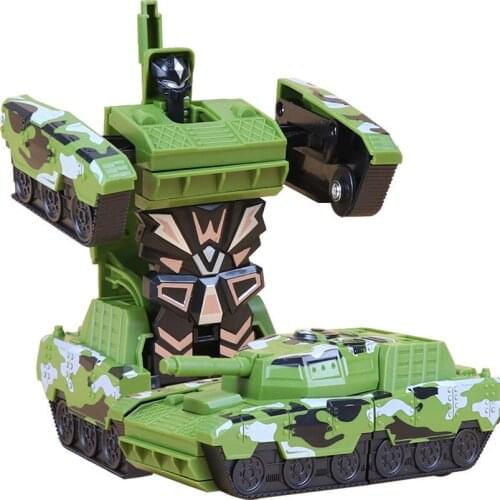 4 Colors Mini Military Tank Deformation Robot Toy Car For Boy Impact Transformation Vehicles Tank Model Children Learning Toy