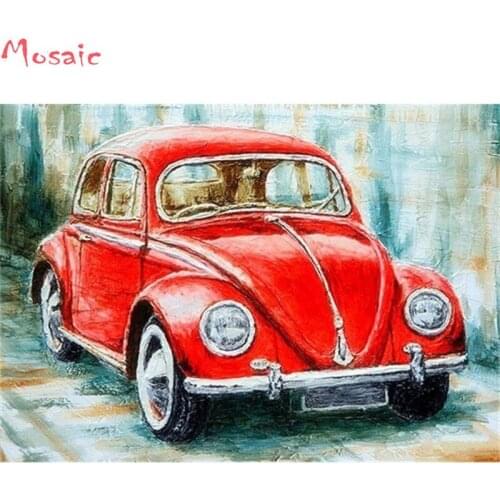 Paint With Diamonds Retro car 5d DIY square round Diamond Painting Full Diamond Mosaic Sale Diamond Embroidery scenery
