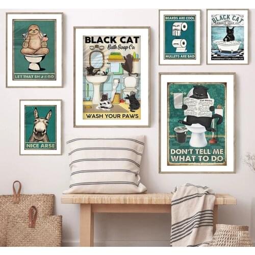 Canvas Pictures Cat Dinosaur Sloth Soap Napkin Home Decoration Paintings Poster HD Prints Wall Art Modular Living Room No Framed