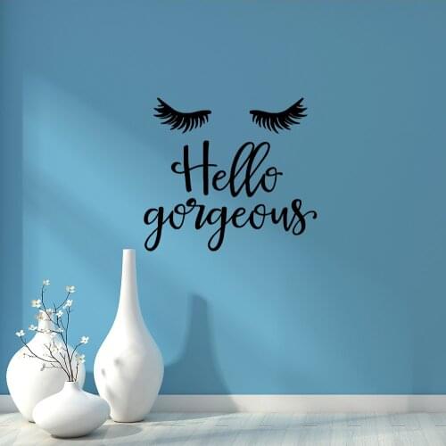 Colorful hello gorgeous Decorative Sticker Waterproof Home Decor For Babys Rooms Decal Creative Stickers