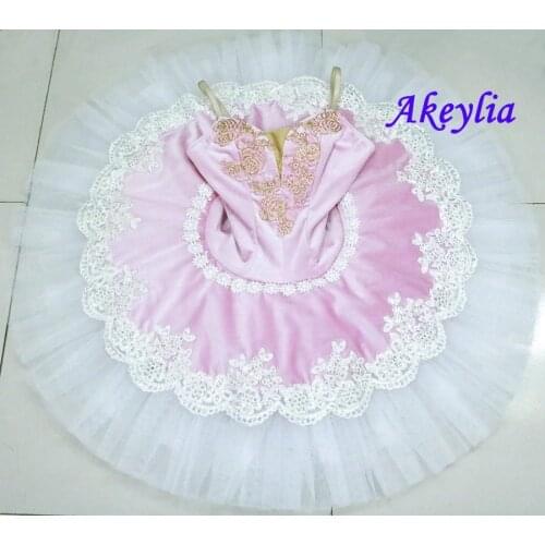Cream Pink Platter Performance Fairy Doll Pancake Tutus Adult Professional Ballet Tutus Women Classical Ballet Stage Costumes