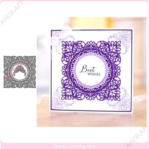 Lace Background Frame Metal Cutting Dies for DIY Scrapbooking Photo Album Decorative Embossing Paper Card Crafts Die 2021