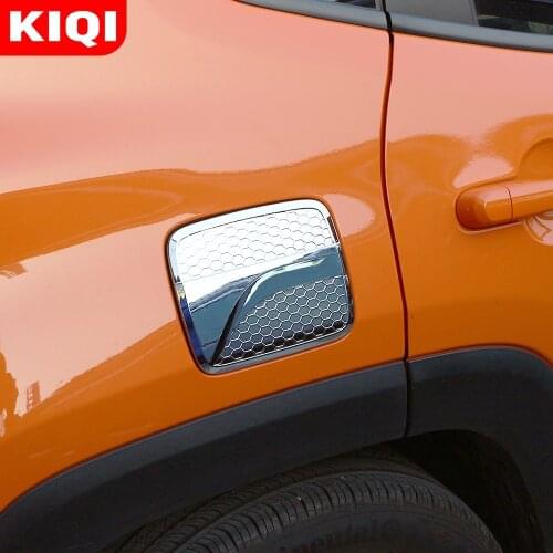 Gas Fuel Tank Cap Covers Filler Door Trims Exterior Covers for Jeep Renegade ABS Chrome Metal Exterior Accessories