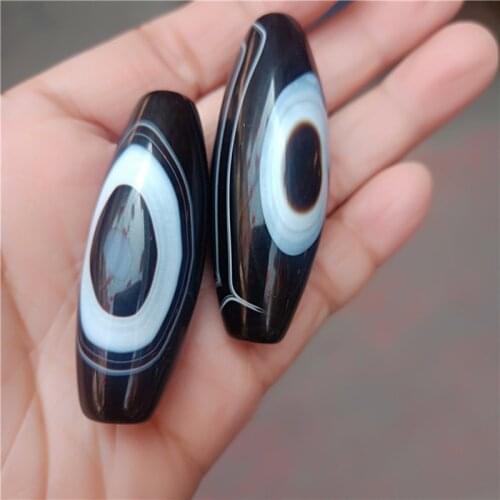Natural First-line Pharmacist Agate Sky Eye Lezi Black and White Wrap Silk Lezi Bodhi DIY Accessories Bracelet Necklace