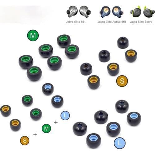 Memory Foam Ear Tips Buds for Ture Wireless Earbuds- Jabra Elite 75t, Elite 65t, Active 65t, Evolve 65t Earphone TWS-Pro