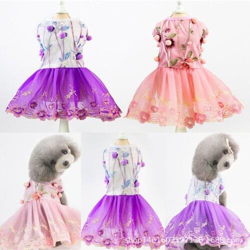 New Luxury Clothes for Dog Fashion Dog Lace Dress Pet Clothing for Small Medium Dogs Clothes Coat Yorkies Chihuahua Bulldogs