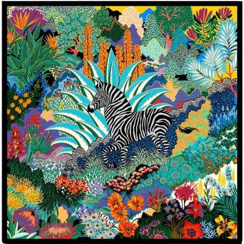 New Fashion Women Silk Scarf 130*130cm Big Print Square Shawl Large Wrap Neckerchief Ladies Scarves