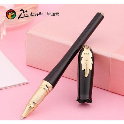 Picasso 986 Beautiful Greek Irene Pimio Fountain Pen Female Gift Bud Black Cap Leaf Clip Iridium 0.38 Fit Office & Home Writing
