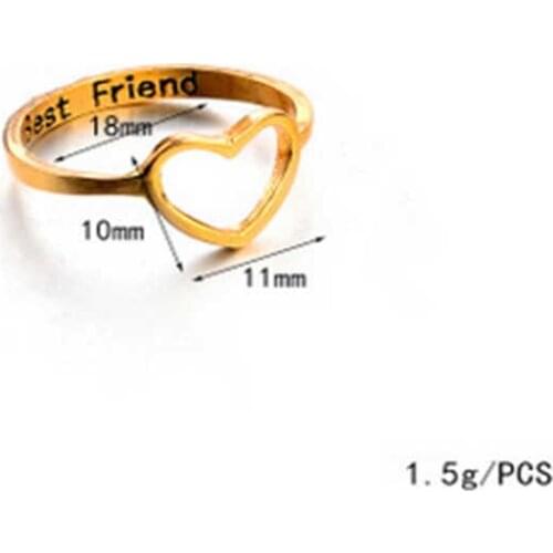 Romantic Heart-shaped Love Ring for Women Best Friend Gift Rose Gold Color Lovers Simple Ring
