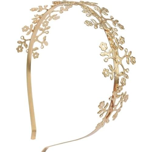 Luxury Gold Flower Bridal Tiara Crown Girl Wedding Hair Accessories Greek Leaf Bridal Headpiece Prom Hairbands Headbands Jewelry