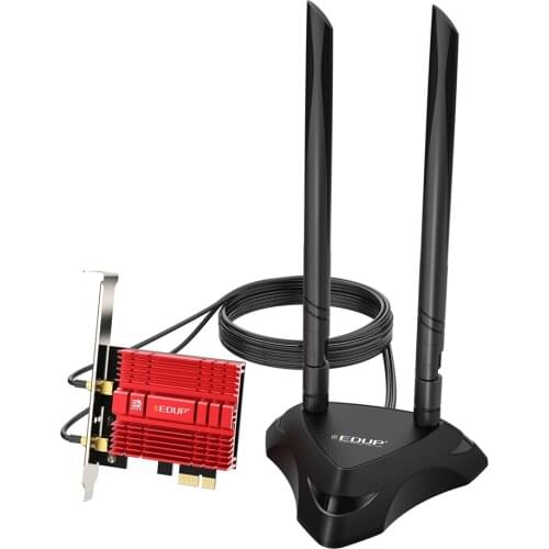 EDUP WiFi 6E AX210 PCI-E Adapter Network Card AX210NGW With Extend Antenna Base wifi6 lan converter