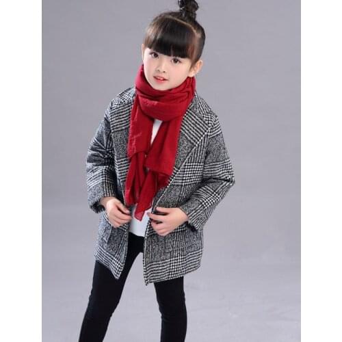 Girls woollen coat and childrens long windbreaker