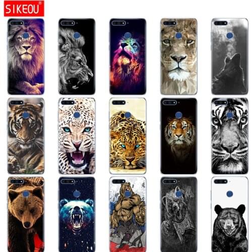 Silicone phone Case For huawei y6 prime 2018 Case Protect Phone cases shell wolf tiger lion Leopard bear