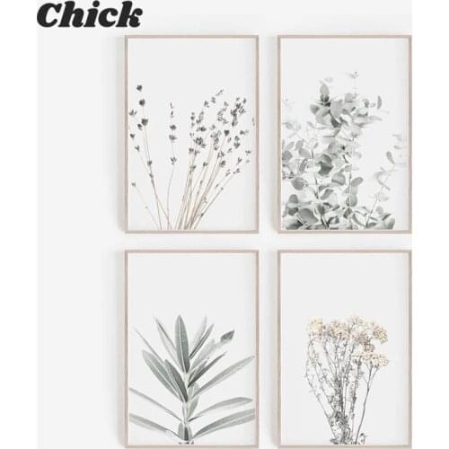 Nordic Style Lavender Eucalyptus Posters Botanical Canvas Painting Farmhouse Wall Art Pictures for Living Room Home Decoration