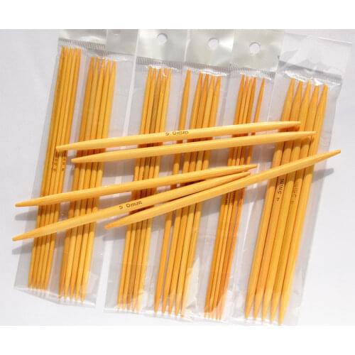 55 pcs/lot(5 needles* 11sizes) bamboo double points short knitting needles pins 2.0mm-5.0mm for small part only sweaters scarves