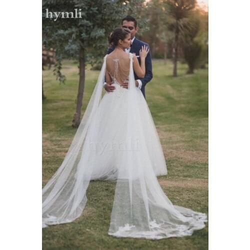 2 Pieces Cathedral Length Wedding Cape Cloak Lace Applique Long Bridal Accessories in White, Ivory LL224DP