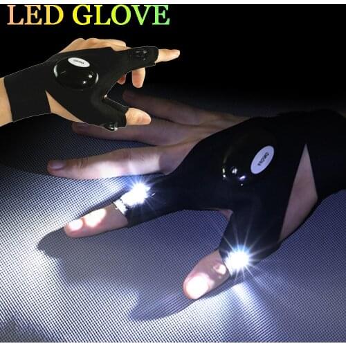 Led glove Night Light Waterproof Fishing Gloves Flashlight Hunting Rescue Tool Outdoor Gear Cycling Practical Durable Fingerless