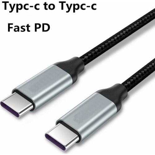Typc-c to Usb typc-c Charge Data Cable for iPad Macbook Pro Huawei Samsung Phone PD Fast Charging Nylon Braided cable