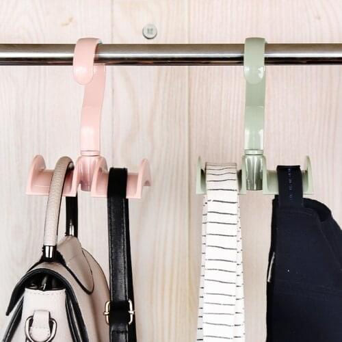 Rotation Closet Organizer Handbag Hanger Clothing Rack Hook Space Saving Storage Wardrobes Rack for Bag Belt Tie Scarf Shoes