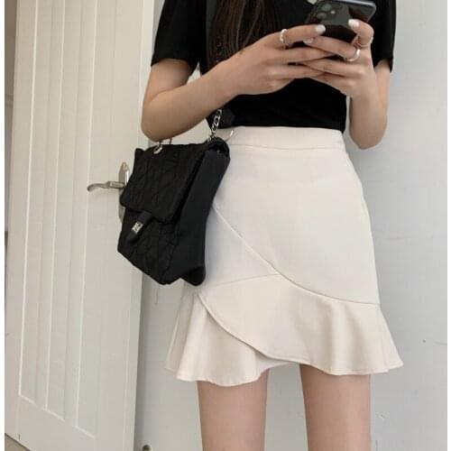 Spring and summer bag hip skirt 2021 new Korean version of fishtail skirt half-length skirt ruffled a-line skirt short skirt