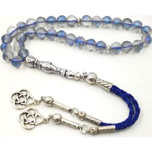 Blue tasbih Austria frosted crystal 33 66 99 beads gift for Eid rosary Muslim Bracelets islam prayer beads