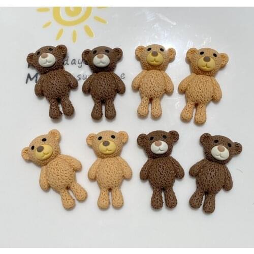 20pcs Cartoon Bear Flat back Resin Cabochon Kawaii Animal for Headwear Accessories Scrapbooking DIY Phone Case Decoration