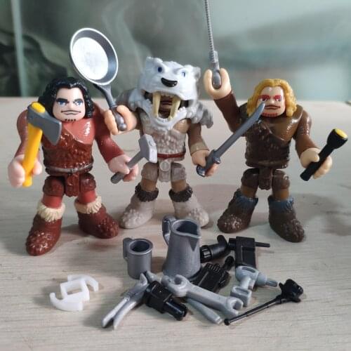 Lof of 3pcs Fisher IMAGINEX ULTRA ICE T-REX CAVEMAN Action Figures Collection 7.5cm / 2.8 Inch Toy Gift