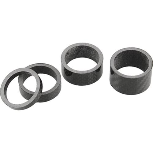 4Pcs Carbon Fiber Headset 5/10/15/20mm Thick Spacers for 28.6mm Stem Bike MTB Fork Washer Outdoor Cap For Road Bike Cycling