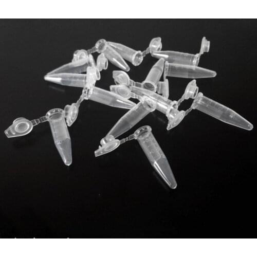 50pc 0.2 Ml Clear Centrifuge Tubes Chemistry Plastic Graduated Lid for Medicine Science Laboratory Test Container Storage Bottle
