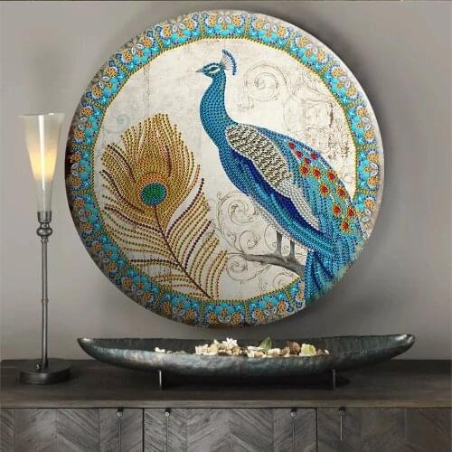 5D Diamond Painting DIY Full Drill Special Shape Embroidery Mosaic Cross Stitch Kit Elegant Peacock Needlework Craft Decoration