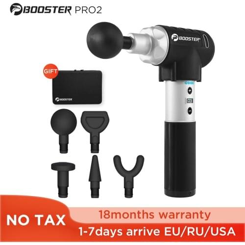 Booster Pro2 Deep Tissue Muscle Massage Gun Cordless Therapy Vibration Body Massager 5 Heads with Low Noise for Fitness Shaping