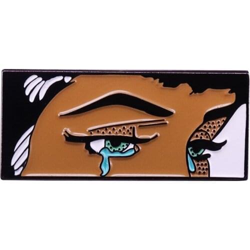 HOSENG Crying Woman Sad Tears Badge Neo-Gothic Alloy Art Lapel Collars Brooch Luxury Elegant Backpack Jewelry Enamel Pin HS_235