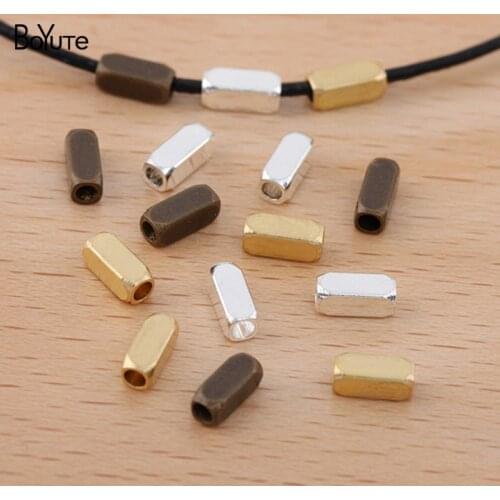 BoYuTe (250 Pieces/Lot) 2.5*6MM Metal Brass Chamfered Beads Diy Beads for Jewelry Making