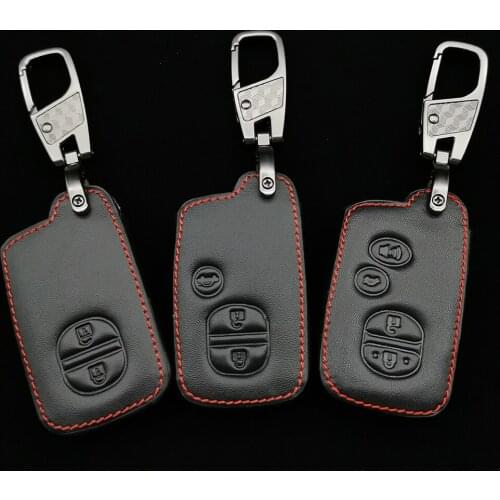 Genuine Leather Car Key Case For Toyota Avalon Auris Camry Rav4 Yaris Verso 2012-2018 Keyless Remote Fob Protector Cover Bag