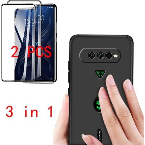 For Xiaomi Black Shark 4 Case Glass Ultra-thin Soft Matte Case With Screen Protector For BlackShark 4