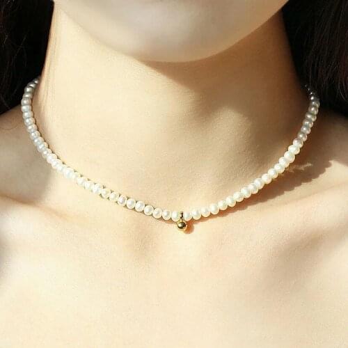 DAXI Vintage Style Simple Pearl Chain Choker Necklace For Women Wedding Love Metal Embellishment Pendant Necklace Jewelry Wholes