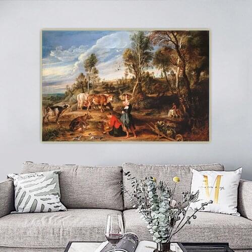 Citon Peter Paul Rubens《The Farm at Laken》Canvas Art Oil Painting Artwork Poster Picture Wall Hanging Decorations Home Decor