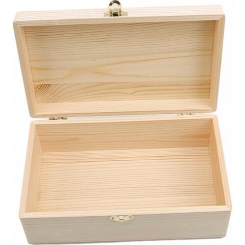 Log Color Scotch Pine Rectangular Wooden Storage Box Flip Solid Wood Gift Box Handmade Craft Home Case Box Organizer