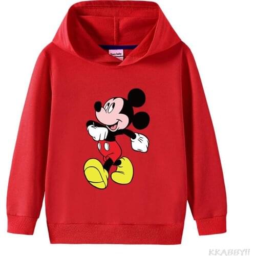 Disney Mickey Baby Boys Girls Hoodies Children Cotton Kids Clothes Sweatshirt Pullover Teens Long Sleeve T Shirts