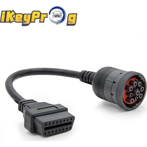 Deutsch J1939 9pin to 16pin Truck Cable J1939 9 pin to OBDII/OBD2 16 PIN Female diagnosctic tool connector