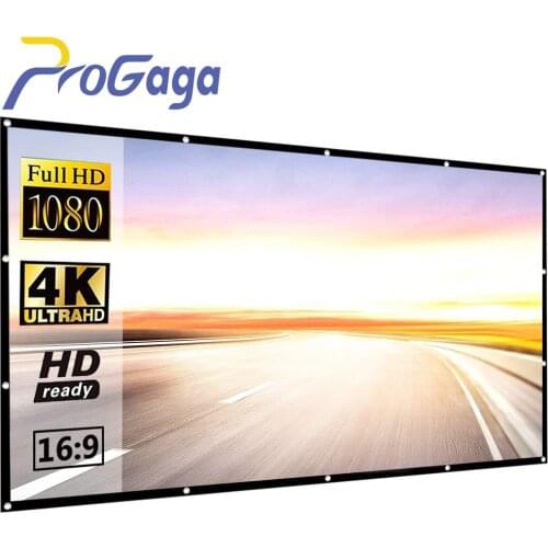 60 72 84 100 120 150 inch Simple Foldable Projection Screen 100inch Curtain 16:9 Outdoor Full HD 2K 4K Projector Screen Curtain
