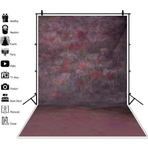 Laeacco Baby Shower Backgrounds Vintage Flowers Red Gradient Color Bridal Shower Photography Backdrops Birthday Photophone Props