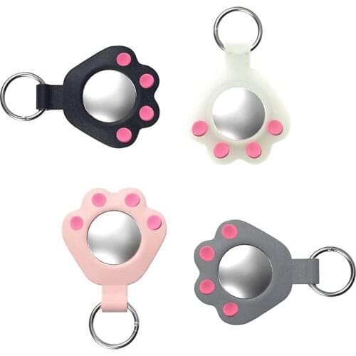 Hot Cute Cat Paw Luminous Silicone For Airtag Case Protective Keychain Sleeve For Apple Airtags Tracker Protective Cover
