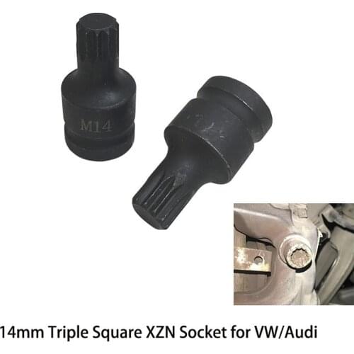 1pcs Car Brake pad screw disassembly tool M14 Triple Square XZN Socket for Mk5 Mk6 Mk7 for VW Audi