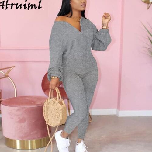 Women Jumpsuits Autumn Fashion O Neck Zipper Long Sleeve Bodysuit Long Pants Rompers Casual Solid Streetwear Macacao Feminino